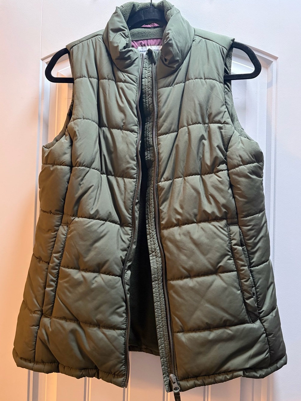 Amazon Essentials Olive Quilted Puffer Vest - Sleeveless